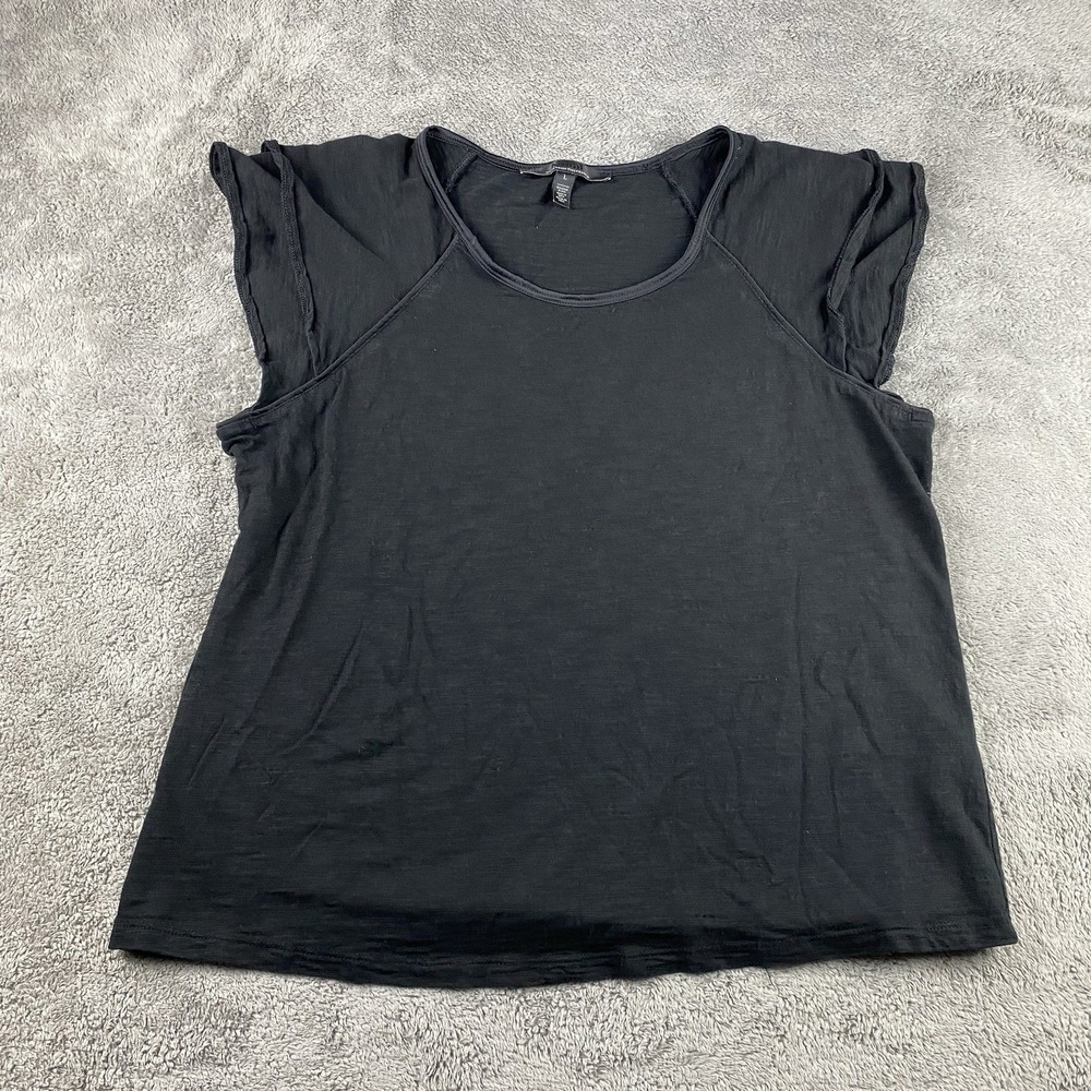 White House Black Market Black Sleeveless Ruffle Layered Tank Womens Large Black